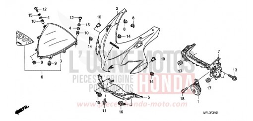 UPPER COWL (2) CBR1000RR9 de 2009